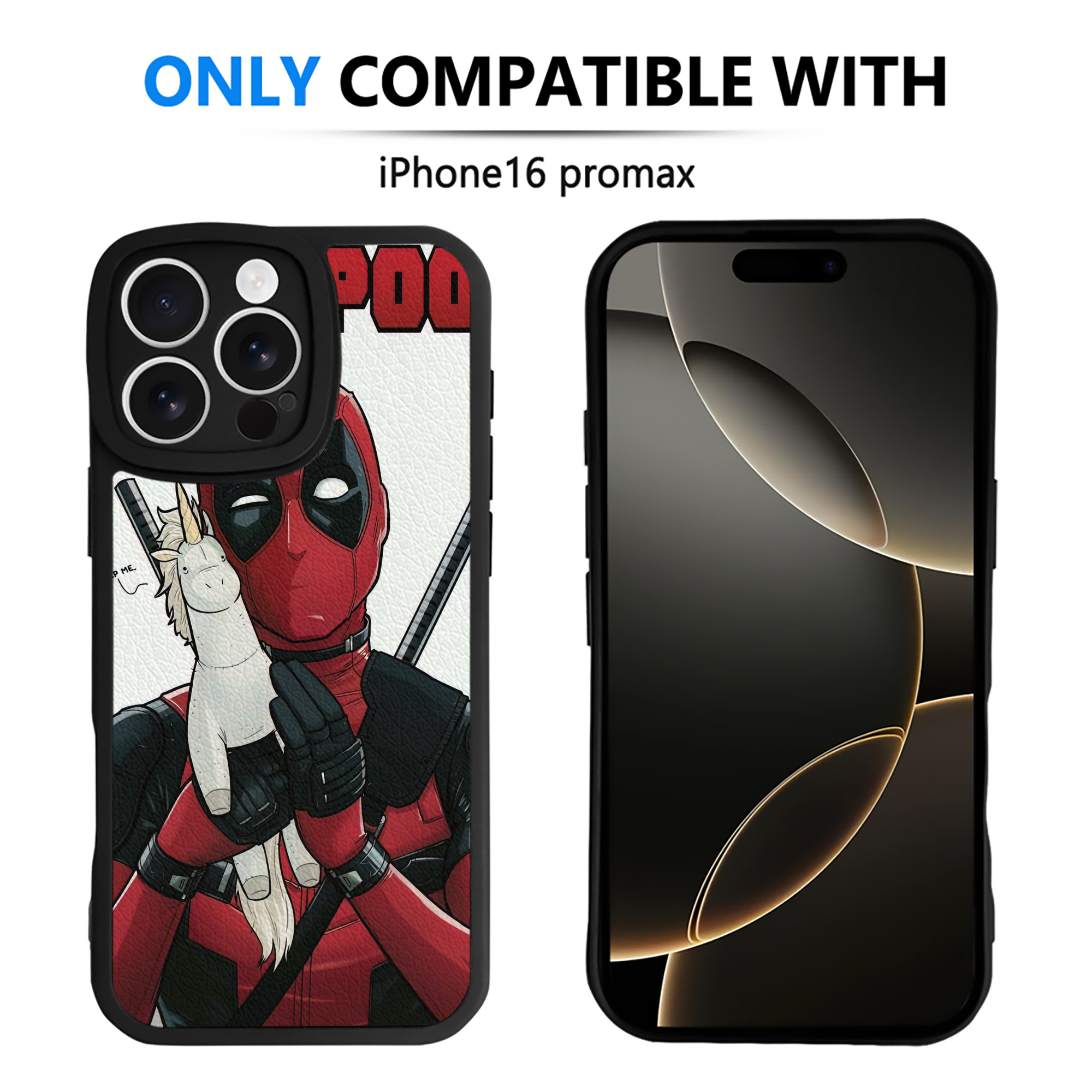 （画像用） Deadpool デッドプール 【iPhone 16シリーズ対応】シリコンスマホケース（レザー調） 材質：シリコン